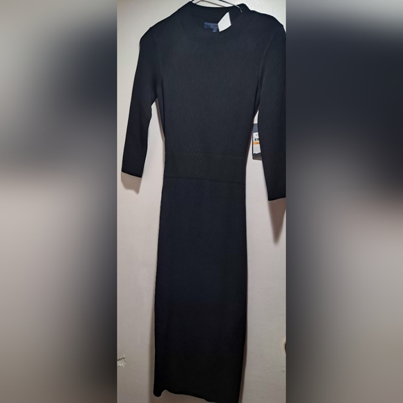 NWT Rachel Roy Black Ribbed Midi Knit Dress with Back Cutout Size:S - Picture 8 of 16